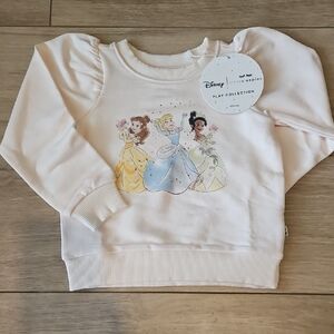 NWT Little Sleepies Disney Princess Cream Sweatshirt 2T